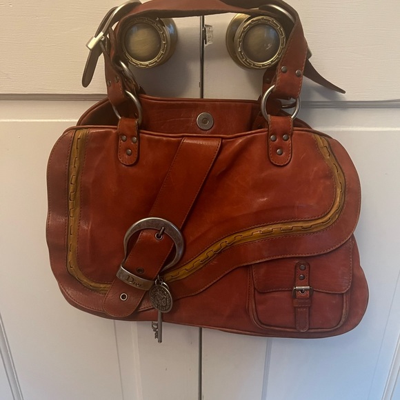 Dior Bags Christian Dior Gaucho Twotoned Burgundy Leather Saddle